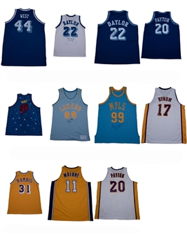 Lot of (11) Los Angeles Lakers Signed Jerseys Including Malone, Bynum, Rambis & Payton (Arenas LOA & Beckett)